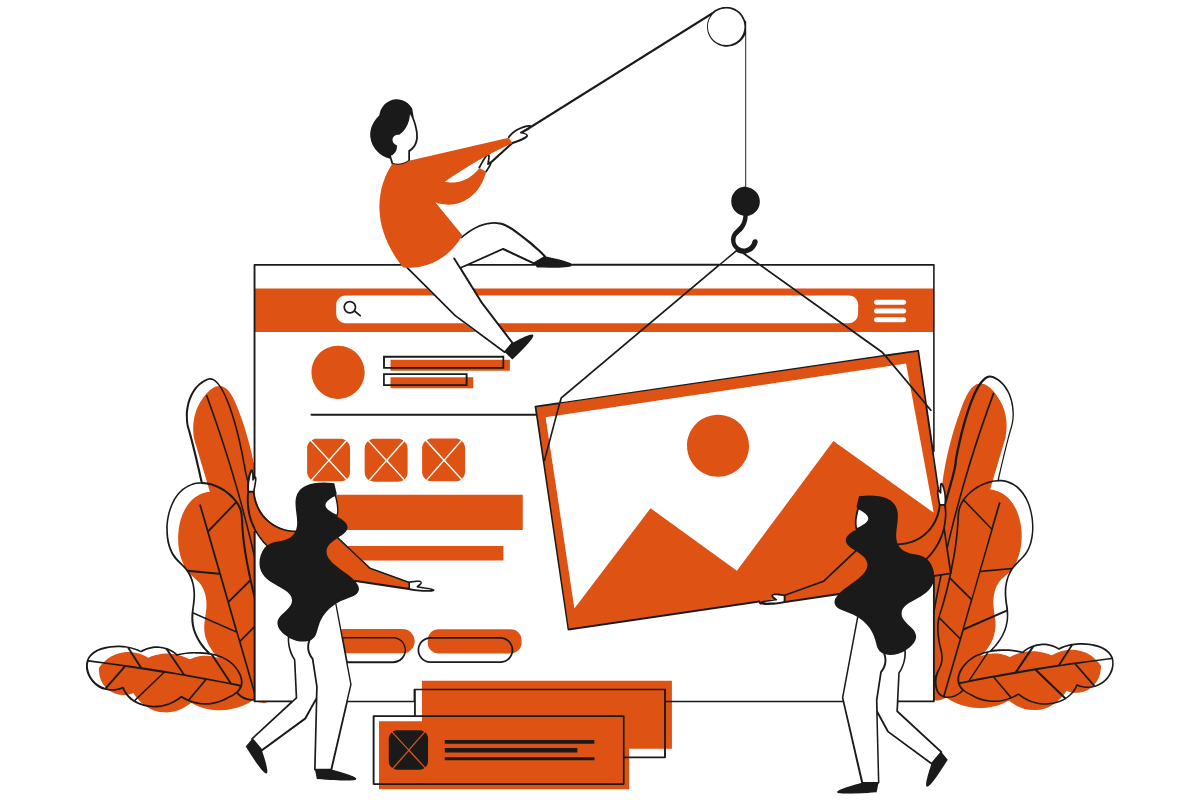 Web design illustration representing Munim Khan’s digital marketing skills.