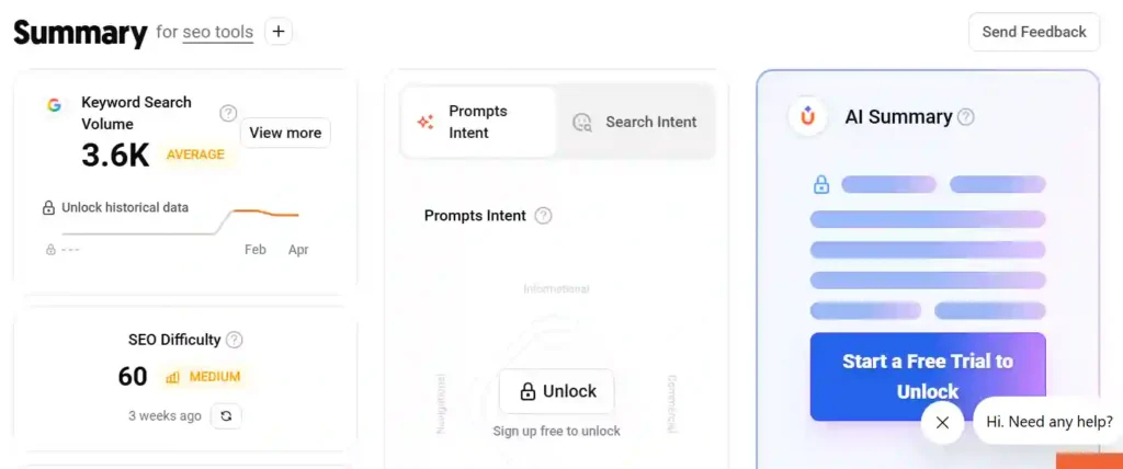 keyword research in Ubersuggest showing search volume and competition for short tail vs long tail keywords
