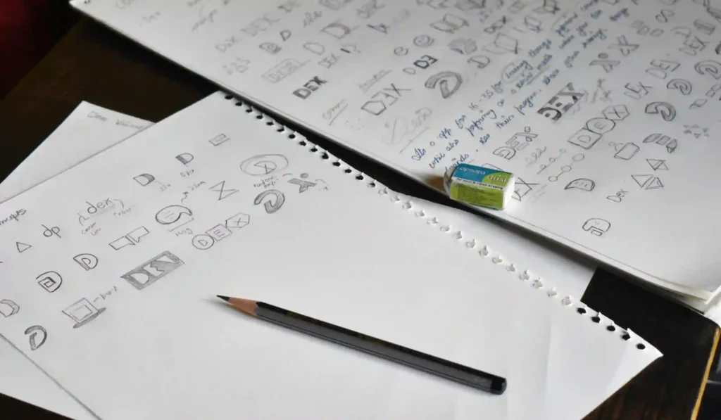 Brand identity design system showing logo, typography, and color palette used for consistent business branding
